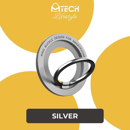 [MTC028XXXXXXXSVR] Circular Magnetic Ring Buckle for Smartphones - MTech - Silver