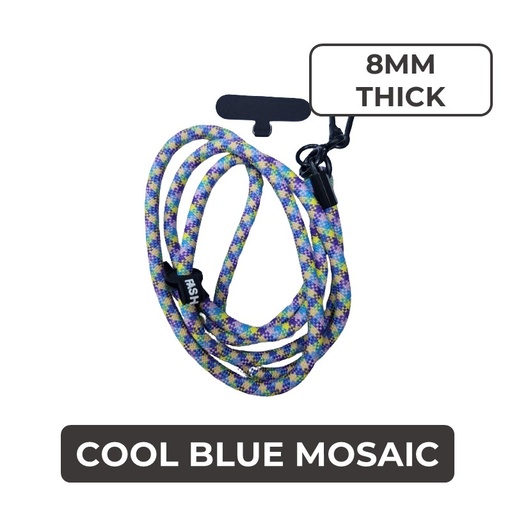 [MTC029XXXXXX0310] Universal Series -  Crossbody Flexi Adjustable Lanyard (8mm) - MTech - Cool Blue Mosaic