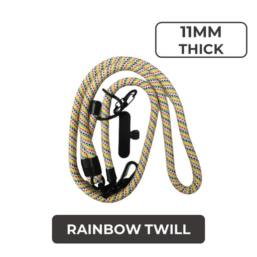 [MTC032XXXXXX0276] Universal Series - Crossbody Adjustable Strap With Thin Tag (11mm) - MTech - Rainbow Twill