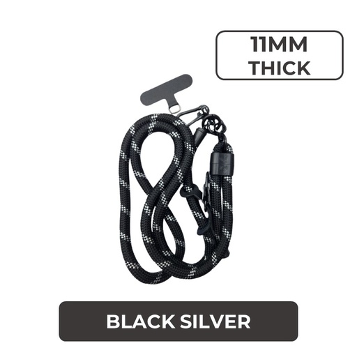 [MTC032XXXXXXBKSV] Universal Series - Crossbody Adjustable Strap With Thin Tag (11mm) - MTech - Black or Silver