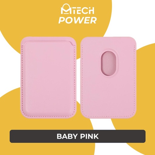 [MTC035XXXXXX0293] Magnetic Leather Card Holder - MTech - Baby Pink