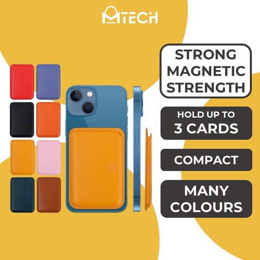 [MTC035XXXXXXXLVD] Magnetic Leather Card Holder - MTech - Lavender