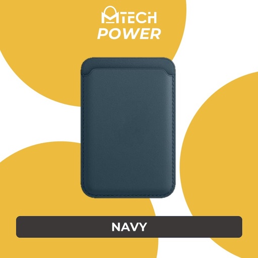 [MTC035XXXXXXXNBL] Magnetic Leather Card Holder - MTech - Navy Blue