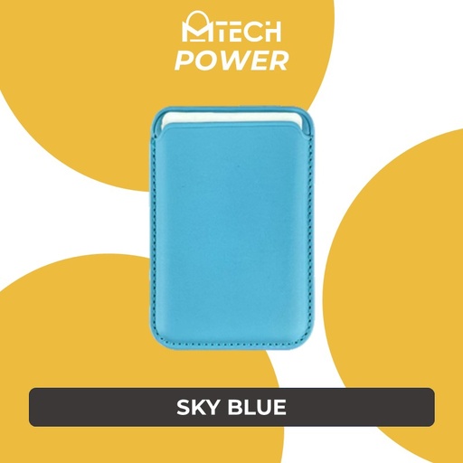[MTC035XXXXXXXSBL] Magnetic Leather Card Holder - MTech - Sky Blue