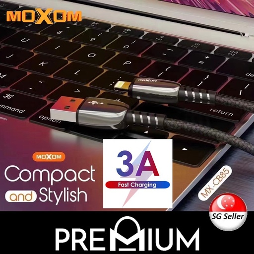 [MXM013205L10XBLK] USB to Micro Zinc Alloy Pro Data Cable - MX-CB85 - MOXOM - 1M - Black