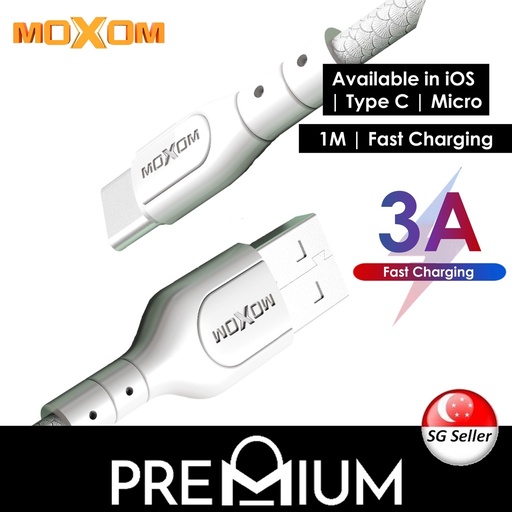 [MXM017366L11XBLK] [EOL][DSC] USB to iOS Lite Data Cable - MX-CB70 - MOXOM - 1.2M - Black