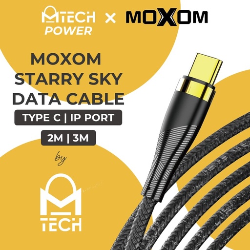 [MXM032366L13XBLK] [DSC] USB to iOS Starry Sky Data Cable - MX-CB65 - MOXOM - 3M - Black