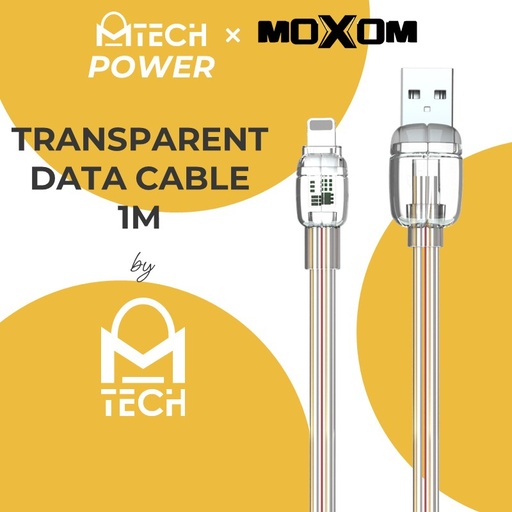 [MXM033367L10XBLK] [EOL][DSC]USB to Type C Transparent Data Cable - MX-CB86 - MOXOM - 1M - Black