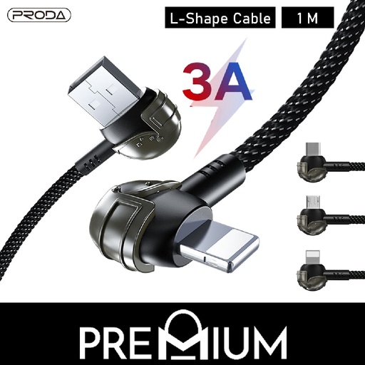 [PDA129205L10XBLK] [EOL][DSC] USB to Micro PUBG Data Case 3A - PD-B42m - Proda - 1M - Black