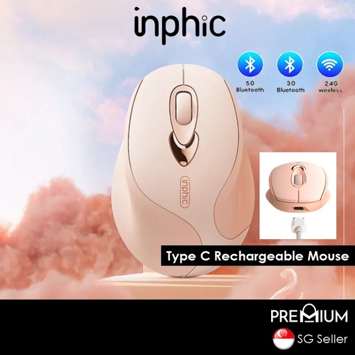 [PHC010615XXXXRSG] M8 Wireless Mouse - inphic - Rose Gold