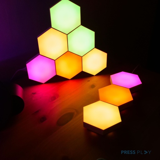 [PRM007XXXXXXCLFU] Hexagon LED Lights - Modular with App Control - PREMIUM - Colorful