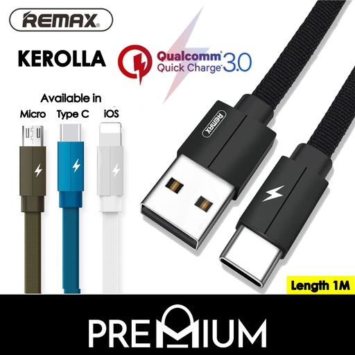 [RMX279205L10XBLK] USB to Micro Kerolla Data - RC-094m - REMAX - 1M - Black