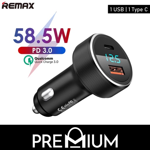 [RMX525XXXXXXXBLK] Dual Port Faster Charging Salo Car Charger - RCC215 - REMAX - Black