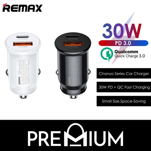 [RMX561XXXXXXXBLK] [EOL][DSC] Chanyo Series 30W PD+QC Multi Compatible Fast Car Charger - RCC231 - REMAX - Black