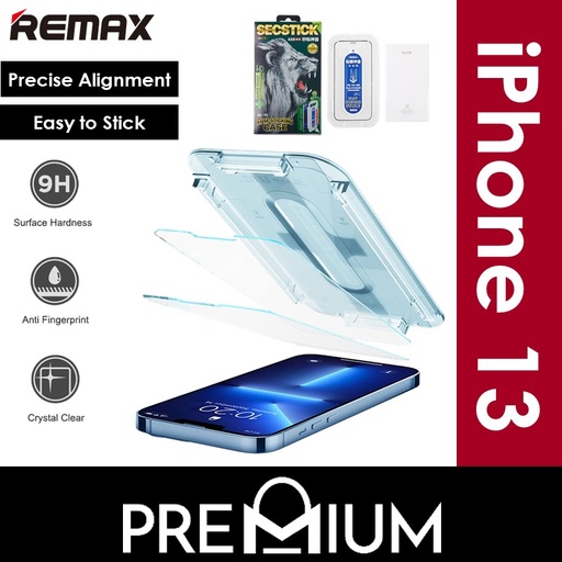 [RMX585547T02XCLR] [EOL][DSC] iPhone 13 Mini - 5.4 in Secstick Tempered Glass with Installation Guide - GL-16 - REMAX - Clear - Clear