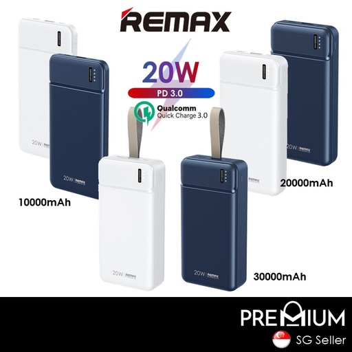 [RMX623XXXC08XBLU] Pure Series 20W PD+QC Multi-Compatible Fast Charging Power Bank - RPP-289 - REMAX - 30000mAh - Blue