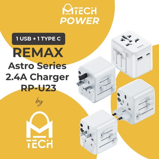 [RMX625XXXXXXXWHT] Astro Series 2.4A Multifunctional Charger - RP-U23 - REMAX - White