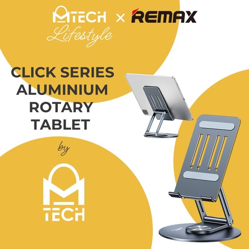 [RMX640XXXXXXXGRY] Click Series Aluminum Rotary Tablet Holder - RM-C11 - REMAX - Grey