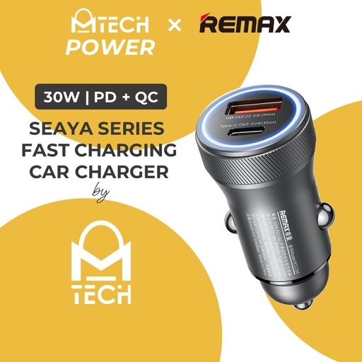[RMX649XXXXXXXBLK] [EOL][DSC] Seaya Series 30W PD+QC Fast Charging Car Charger - RCC335 - REMAX - Black