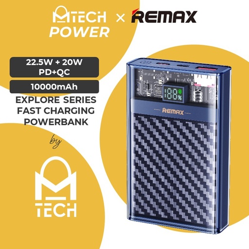 [RMX657XXXC06XBLU] Explore Series 20W+22.5W PD+QC Fast Charging Power Bank with Digital Display - RPP-551 - REMAX - 10000mAh - Blue