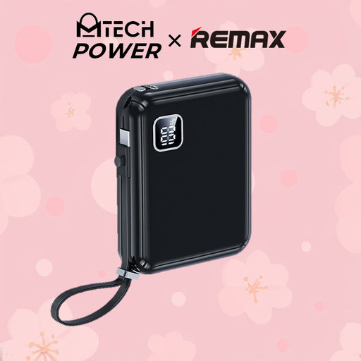[RMX665XXXC06XBLK] [DSC] Icyal Series 20w+22.5 Cabled Fast Charging Power Bank - RPP-579 - REMAX - 10000mAh - Black