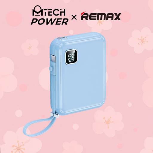 [RMX665XXXC06XBLU] [DSC] Icyal Series 20w+22.5 Cabled Fast Charging Power Bank - RPP-579 - REMAX - 10000mAh - Blue