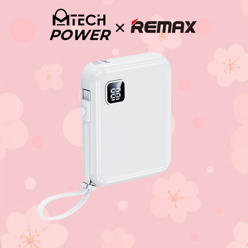 [RMX665XXXC06XWHT] [DSC] Icyal Series 20w+22.5 Cabled Fast Charging Power Bank - RPP-579 - REMAX - 10000mAh - White