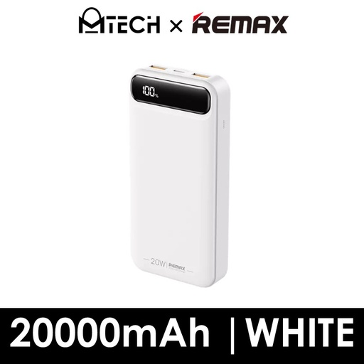 [RMX672XXXC07XWHT] Bole Series 20w+22.5w PD+QC Fast Charging Power Bank - RPP-521 - REMAX - 20000mAh - White