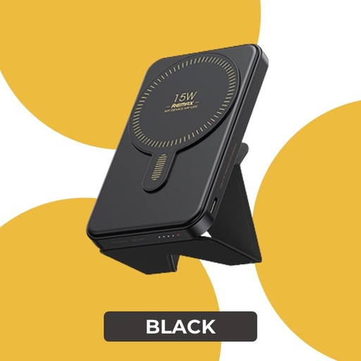 [RMX680XXXC22XBLK] Usion Pro Series 20w Magnetic Wireless Charging Powerbank (with holder) - RPP-578 - REMAX - 6000mAh - Black