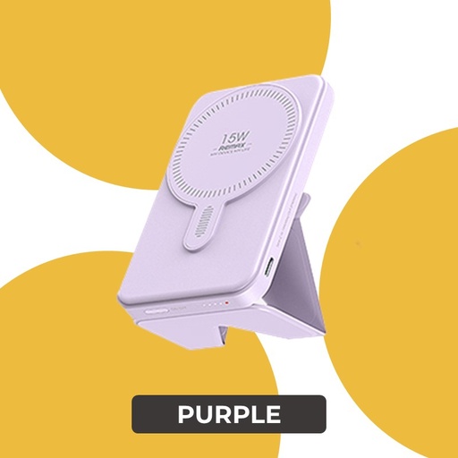 [RMX680XXXC22XPUP] Usion Pro Series 20w Magnetic Wireless Charging Powerbank (with holder) - RPP-578 - REMAX - 6000mAh - Purple