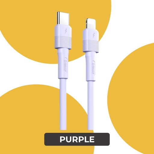 [RMX681646L10XPUP] Type C to iOS 20W Leya Series 20w PD Fast Charging Liquid Silicone Data Cable - RC-C056 - REMAX - 1M - Purple