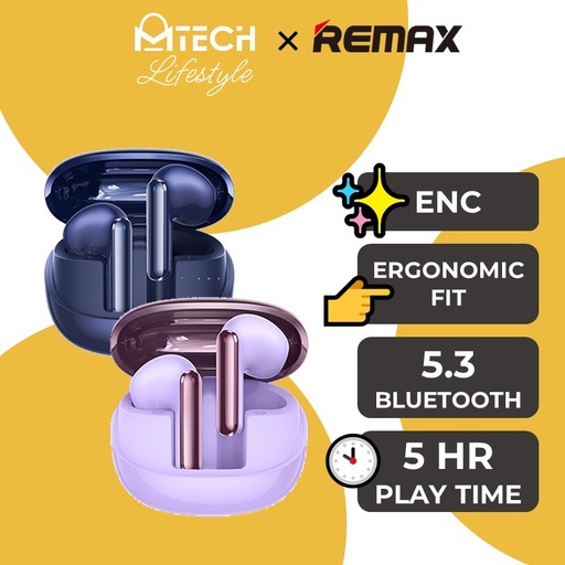 [RMX685XXXXXXXPUP] Czhiyin Series ENC Earphone for Music & Call - CozyBuds W13 - REMAX - Purple