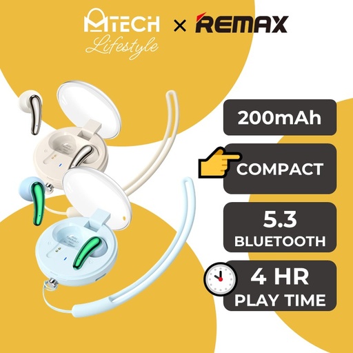 [RMX686XXXXXXXBLU] [EOL][DSC] Elves Series Clear True Wireless Earbuds for Music & Call - ClearBuds C1 - REMAX - Blue