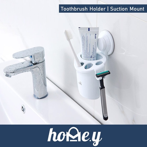 [SUN016XXXXXXXWHT] Extra Strong Suction Toothbrush Holder - R5030 - Sunee - White