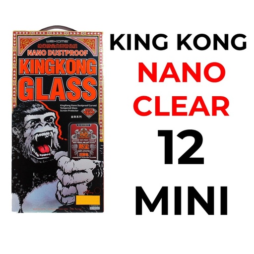 [XWK039507T02XBLK] iPhone 12 Mini - 5.4 in King Kong 3D Tempered Glass Full Cover - WK - Clear - Black