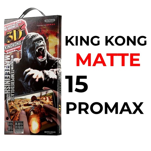 [XWK039665T03XBLK] iPhone 15 Pro Max 6.7 King Kong 3D Tempered Glass Full Cover - WTP-030 - WK - Matte - Black