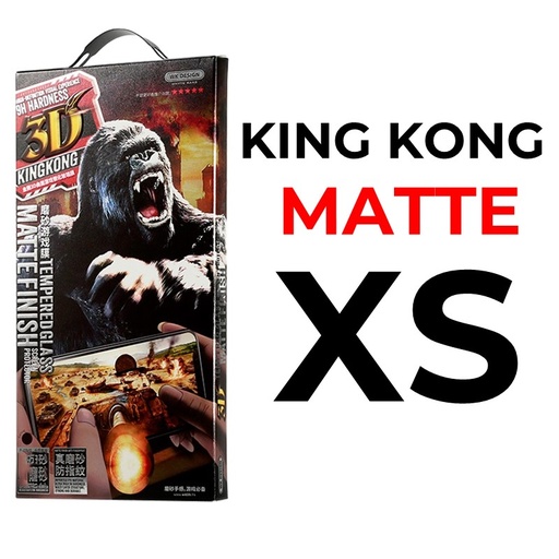 [XWK117465T03XBLK] iPhone X or XS or 11 Pro - 5.8 in King Kong 3D Temperd Glass Full Matte  WK - Matte - Black
