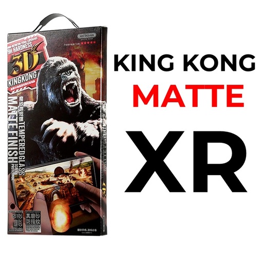 [XWK117466T03XBLK] iPhone XR or 11 - 6.1 in - King Kong 3D Temperd Glass Full Matte  - WK - Matte - Black