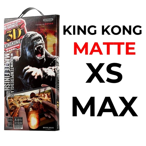 [XWK117467T03XBLK] iPhone XS MAX or 11 Pro MAX - 6.5 in - King Kong 3D Temperd Glass Full Matte  WK - Matte - Black
