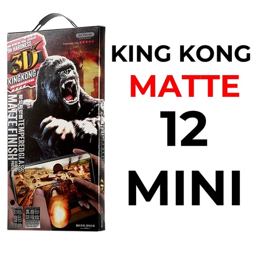 [XWK117507T03XBLK] iPhone 12 Mini - 5.4 in King Kong 3D Temperd Glass Full Matte  - WK - Matte - Black