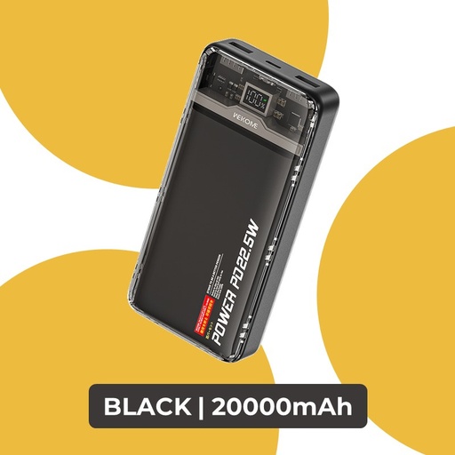 [XWK173XXXC07XBLK] [EOL][DSC] Vanguard Series II Transparent Power Bank - WP-349 - WK - 20000mAh - Black