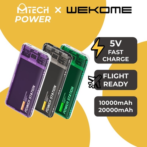 [XWK173XXXC07XPUP] [EOL][DSC] Vanguard Series II Transparent Power Bank - WP-349 - WK - 20000mAh - Purple