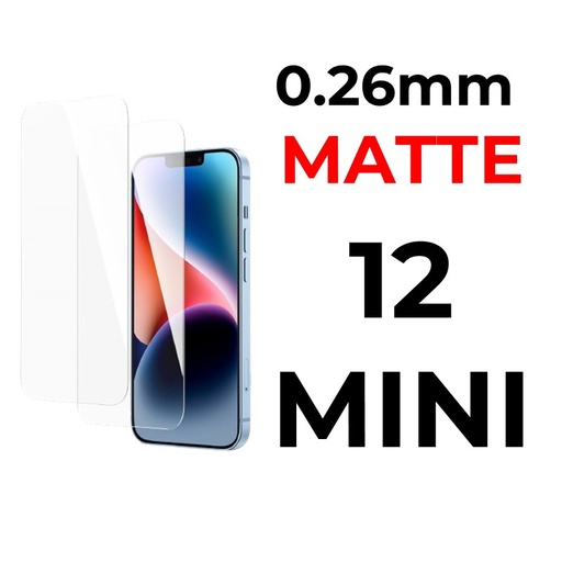 [XXX029507T03MATT] iPhone 12 Mini - 5.4 in Tempered Glass  - 0.26mm - OEM - Matte - Matte
