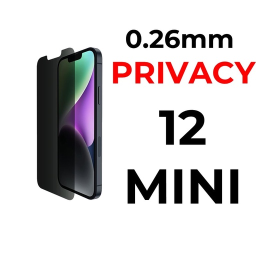 [XXX029507XXX0014] iPhone 12 Mini - 5.4 in Tempered Glass  - 0.26mm - OEM - Privacy
