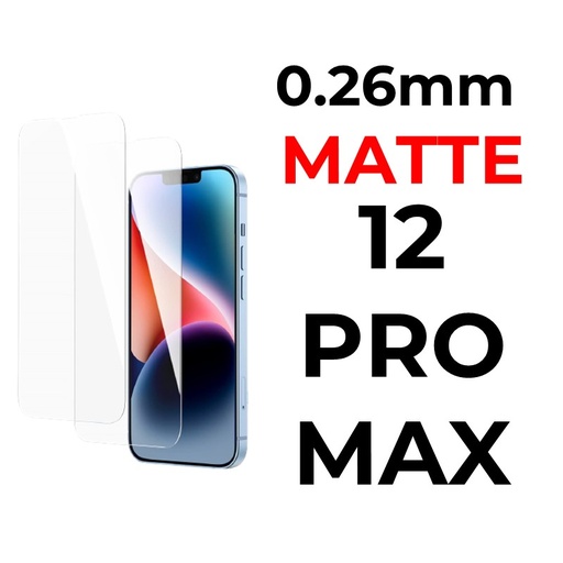 [XXX029509T03MATT] iPhone 12 Pro Max - 6.7 in Tempered Glass  - 0.26mm - OEM - Matte - Matte
