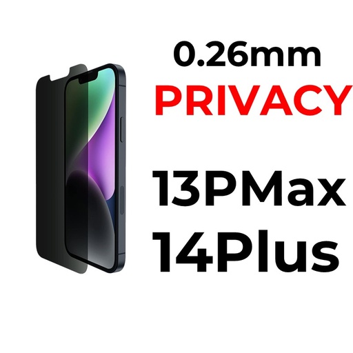 [XXX029550XXX0014] iPhone 13 Pro Max or 14 Plus - 6.7 in Tempered Glass  - 0.26mm - OEM - Privacy
