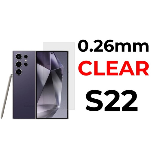 [XXX029578T02XCLR] Samsung Galaxy S22 Tempered Glass  - 0.26mm - OEM - Clear - Clear