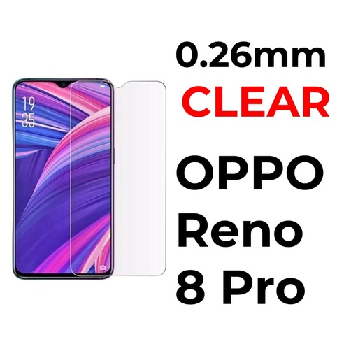 [XXX029636XXXXCLR] Oppo Reno 8 Pro Tempered Glass - 0.26mm - OEM - Clear