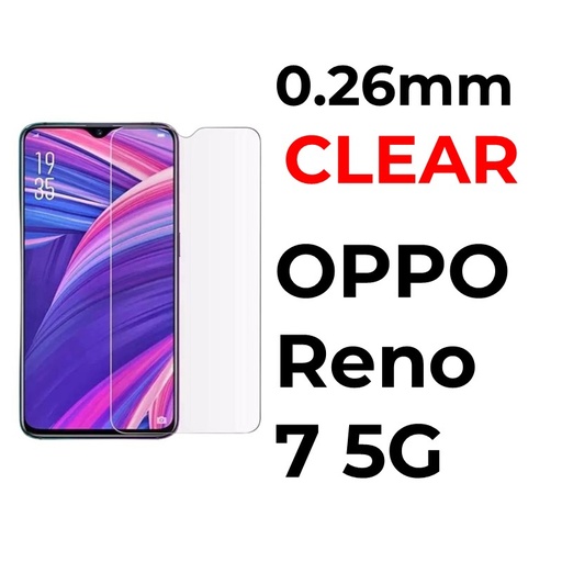 [XXX029660XXXXCLR] Oppo Reno 7 5G Tempered Glass - 0.26mm - OEM - Clear