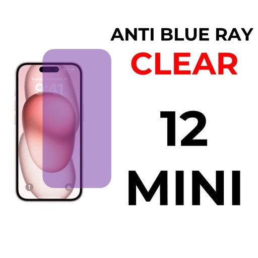 [XXX069507T07XBLK] iPhone 12 Mini - 5.4 in Full Coverage - OEM - Anti Blue Ray and Clear - Black